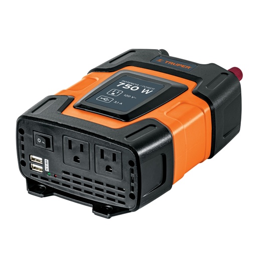 [10490] Inversor de corriente de 750 W con puertos USB, Truper INCO-750