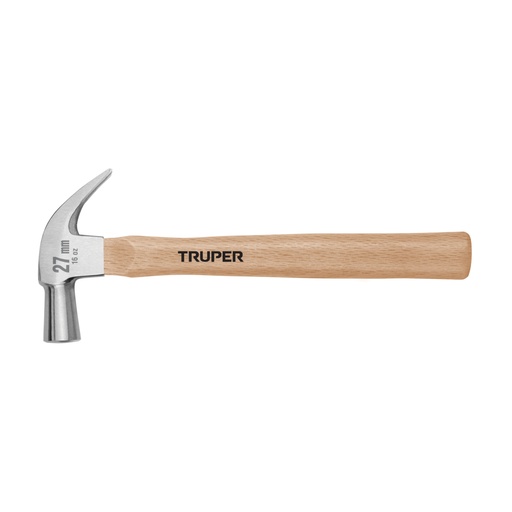 [10560] Martillo cabeza cónica 27 mm uña curva, mango madera, TRUPER MAC-27