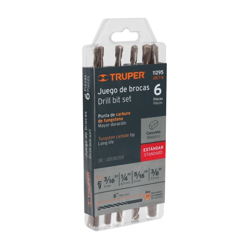 [11295] Juego de 6 brocas para concreto, TRUPER JBCT-6