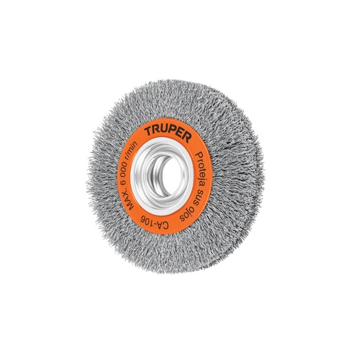 [11526] Carda alambre ondulado 6' x 1-1/8' para esmeril, Truper CA-106