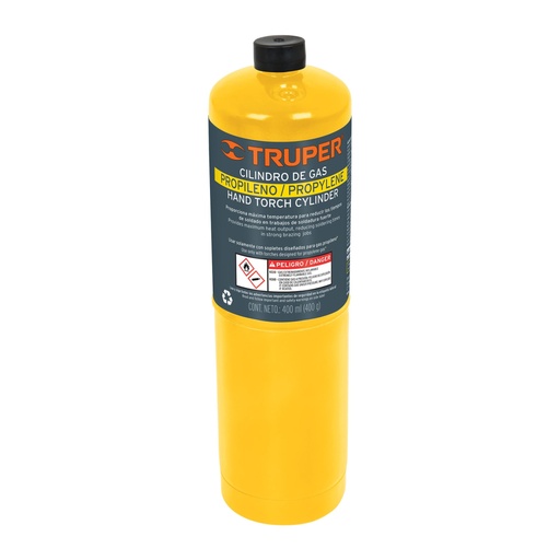 [11914] Cilindro de gas propileno de 400g, amarillo, TRUPER GAS-400N