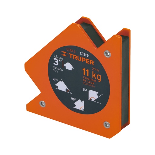 [12119] Escuadra magnética p/soldar, 3', capacidad 11 kg, TRUPER ESM-3