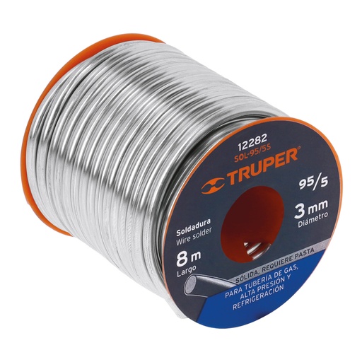[12282] Soldadura sólida 95/5 para tubería de gas, 450 g SOL-95/5S