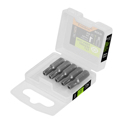 [12328] Estuche con 5 puntas torx T27 con seguro largo 1', Expert PUDE-6127