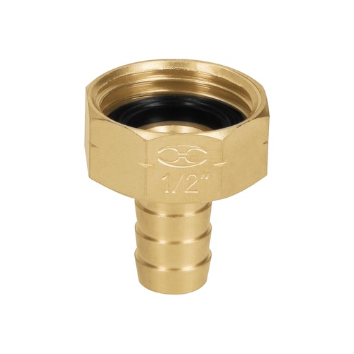 [12700] Conector 1/2' hembra de latón sólido para manguera, Truper CF-1/2B