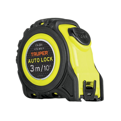 [10746] Flexómetro Auto-Lock contra impactos 3 m cinta 16 mm, Truper FA-3M