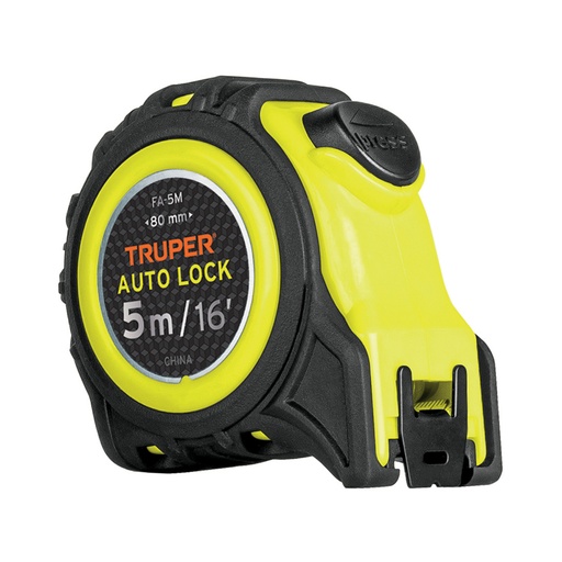 [10747] Flexómetro Auto-Lock contra impactos 5 m cinta 19 mm, Truper FA-5M