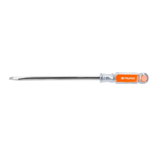 [14008] Desarmador plano 3/8' x 8' mango de acetato, Truper DR-3/8X8