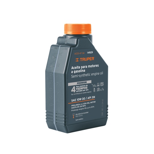 [14928] Aceite semi-sintético, 4 tiempos, 400 ml (14 oz), Truper ACES-4T-14
