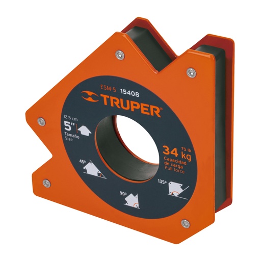 [15408] Escuadra magnética p/soldar, 5', capacidad 34 kg, TRUPER ESM-5