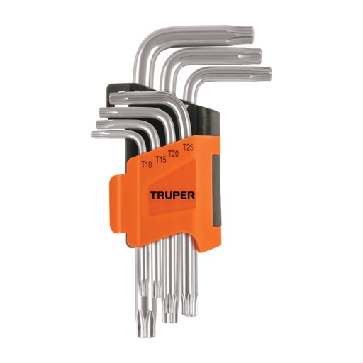 [15552] Juego de 7 llaves torx con organizador abatible, TRUPER TORX-7C