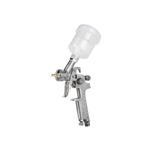 [11097] Pistola p/retoque gravedad HVLP vaso plástico, 1 mm, Truper PIPI-410
