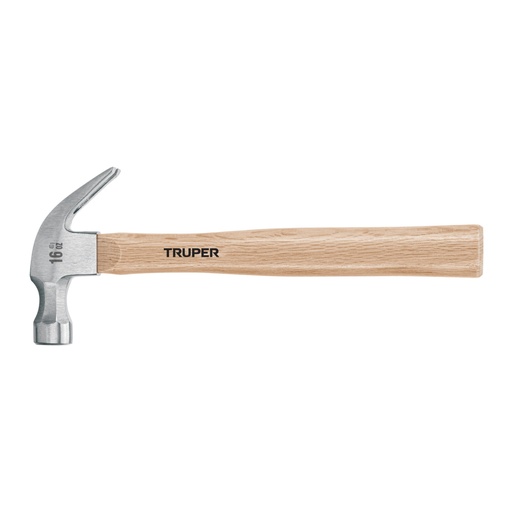 [16752] Martillo pulido, 16 oz, uña curva, mango madera, TRUPER MA-16
