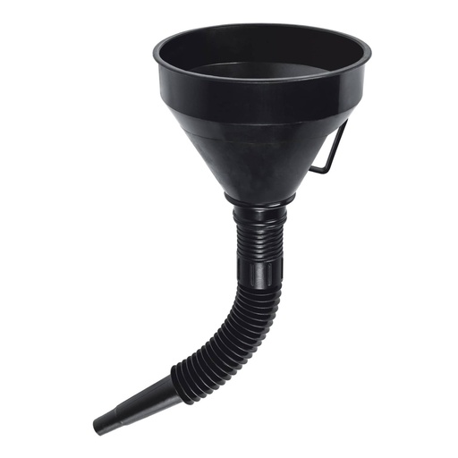[11207] Embudo plástico 500 ml, cuello flexible con filtro, Truper EMB-50